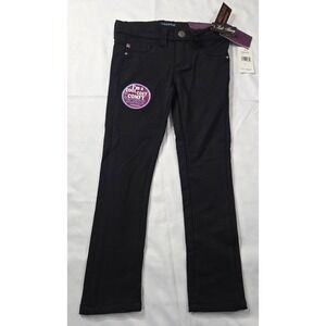 VIGOSS Girls Jeans Pants sz 5 Black w- bling accents Adjustable Waist Stretch